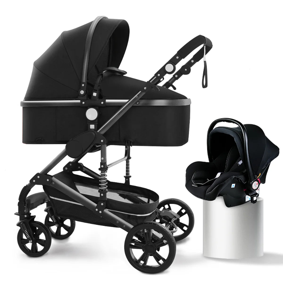 NOVA™ – 3-in-1 Babywagen & Reisesystem | Leichtgewichtiger, faltbarer und wendbarer Kinderwagen für Neugeborene bis Kleinkinder - Grau
