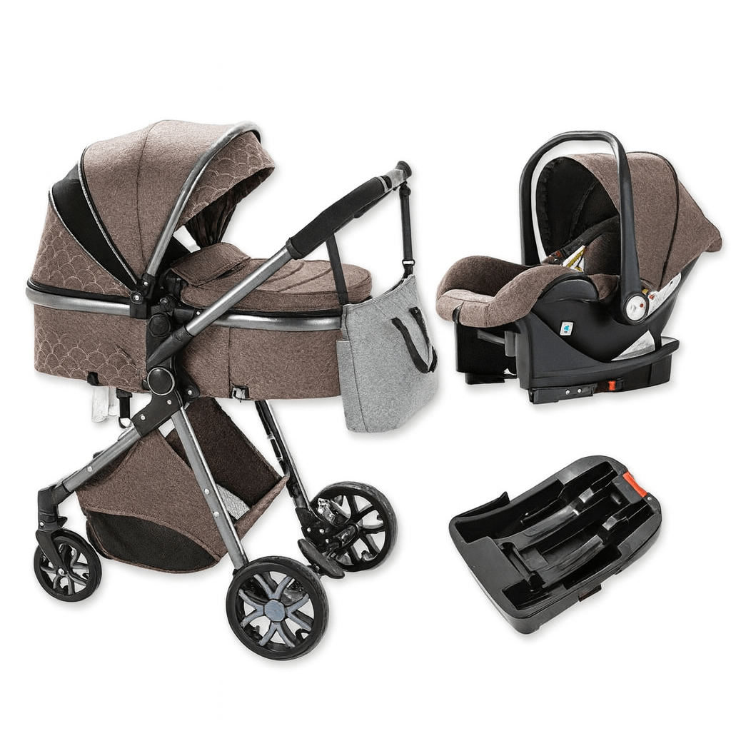 MildlyMama - Baby Stroller 3-in-1 with Car Seat, Lightweight & Easy-Fold Design, Durable Aluminum Frame - Premium Brand