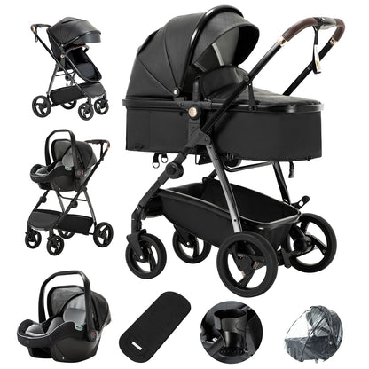 MildlyMama - Luxury Travel Stroller: 3-in-1 Aluminum Frame, Adjustable Canopy & Storage Basket Strollers & Accessories