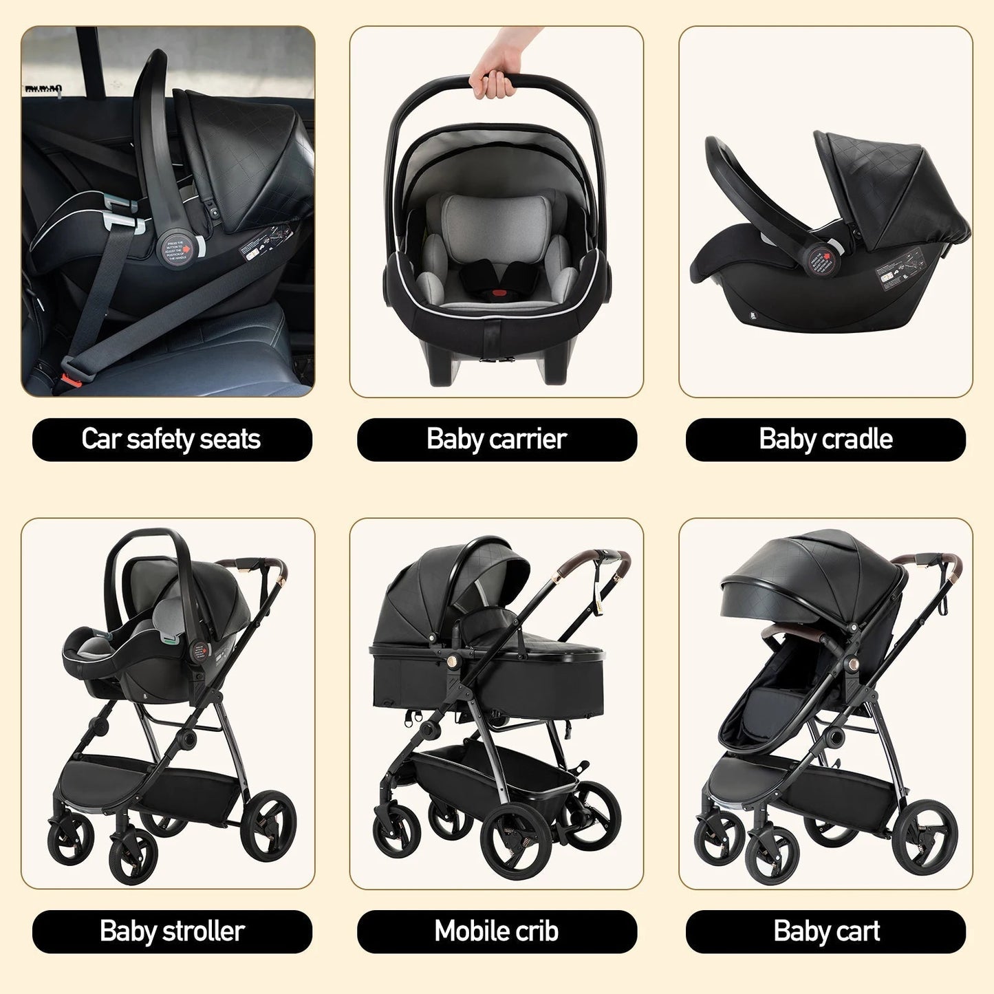 MildlyMama - Luxury Travel Stroller: 3-in-1 Aluminum Frame, Adjustable Canopy & Storage Basket Strollers & Accessories