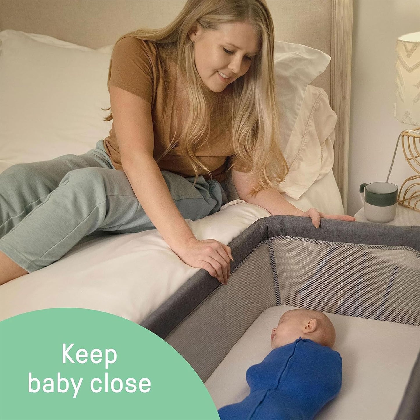 NESTLY™ - Kompakte und faltbare Babywiege mit Luftstrommatratze und mehreren Positionen