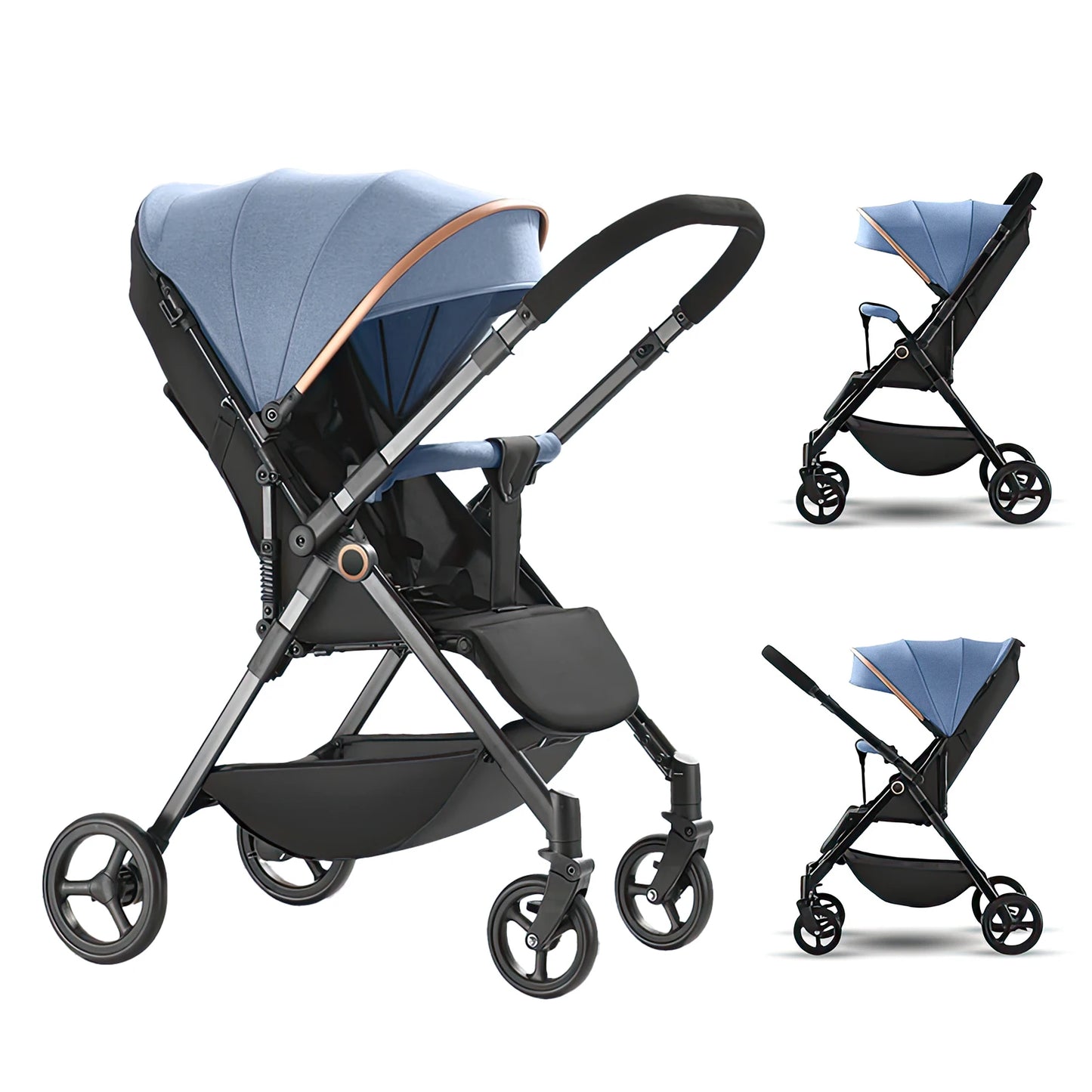 Variant image for Luxurious Portable Baby Stroller with Shock Absorption – Foldable Travel Stroller for Infants and Toddlers-1