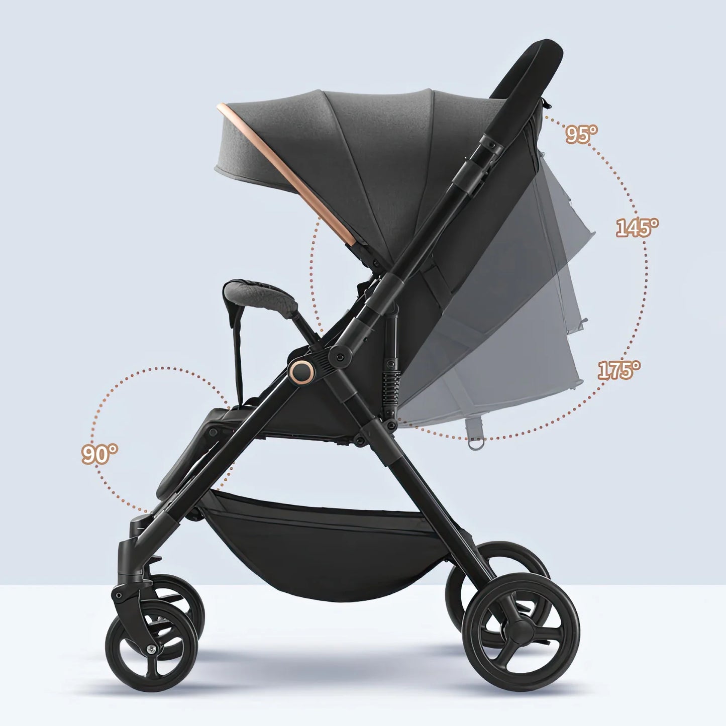 STRÖVA™ – Kompakter & Stilvoller Faltbarer Kinderwagen für moderne Eltern