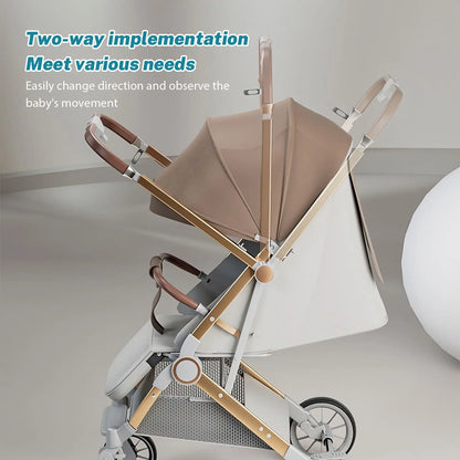 Portable Baby Stroller – Foldable Travel Stroller with Adjustable Handle and Shock Absorbers for Infants-5