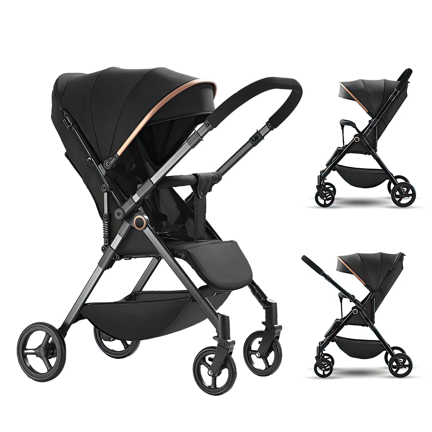 Variant image for Luxurious Portable Baby Stroller with Shock Absorption – Foldable Travel Stroller for Infants and Toddlers-2