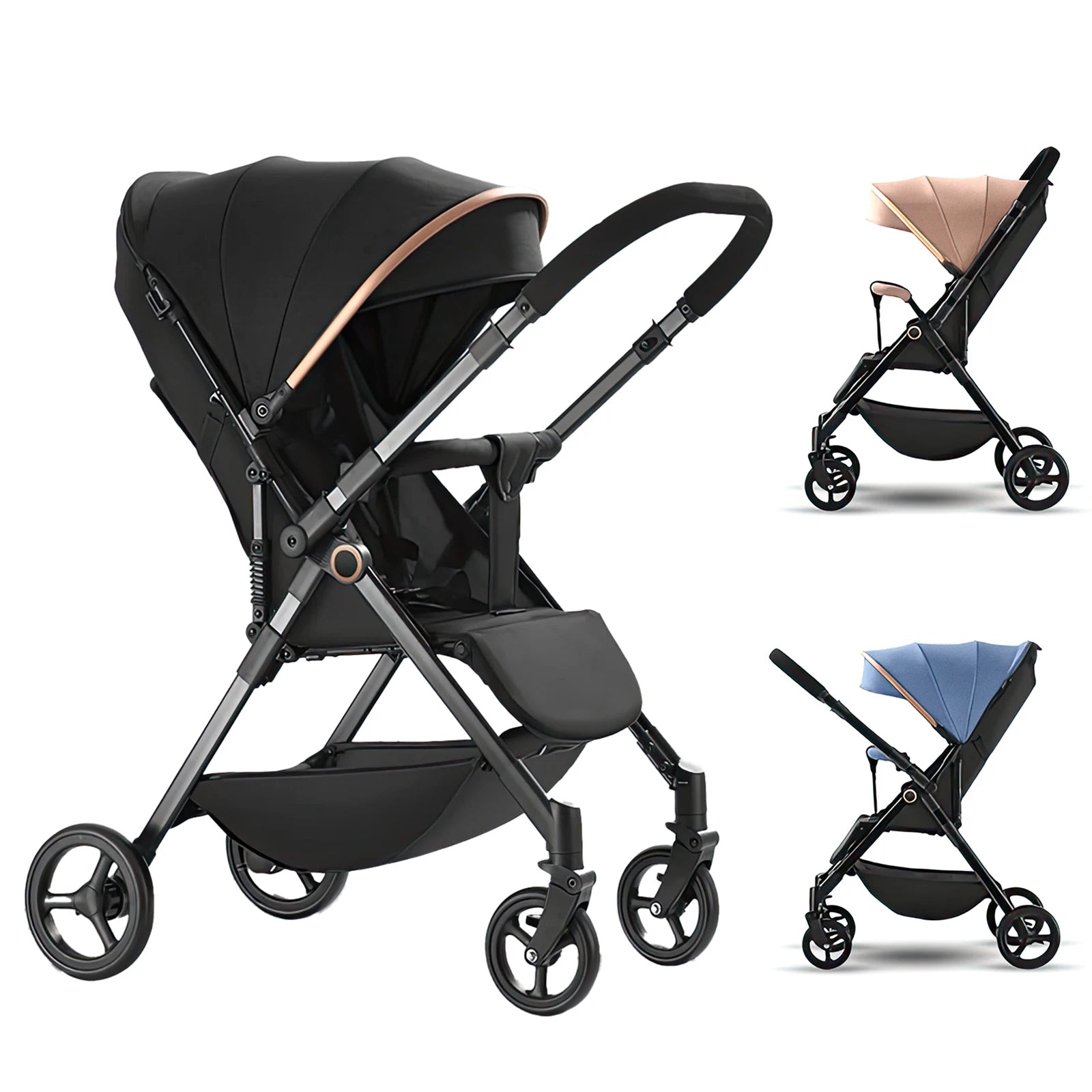 Luxurious Portable Baby Stroller with Shock Absorption – Foldable Travel Stroller for Infants and Toddlers-1
