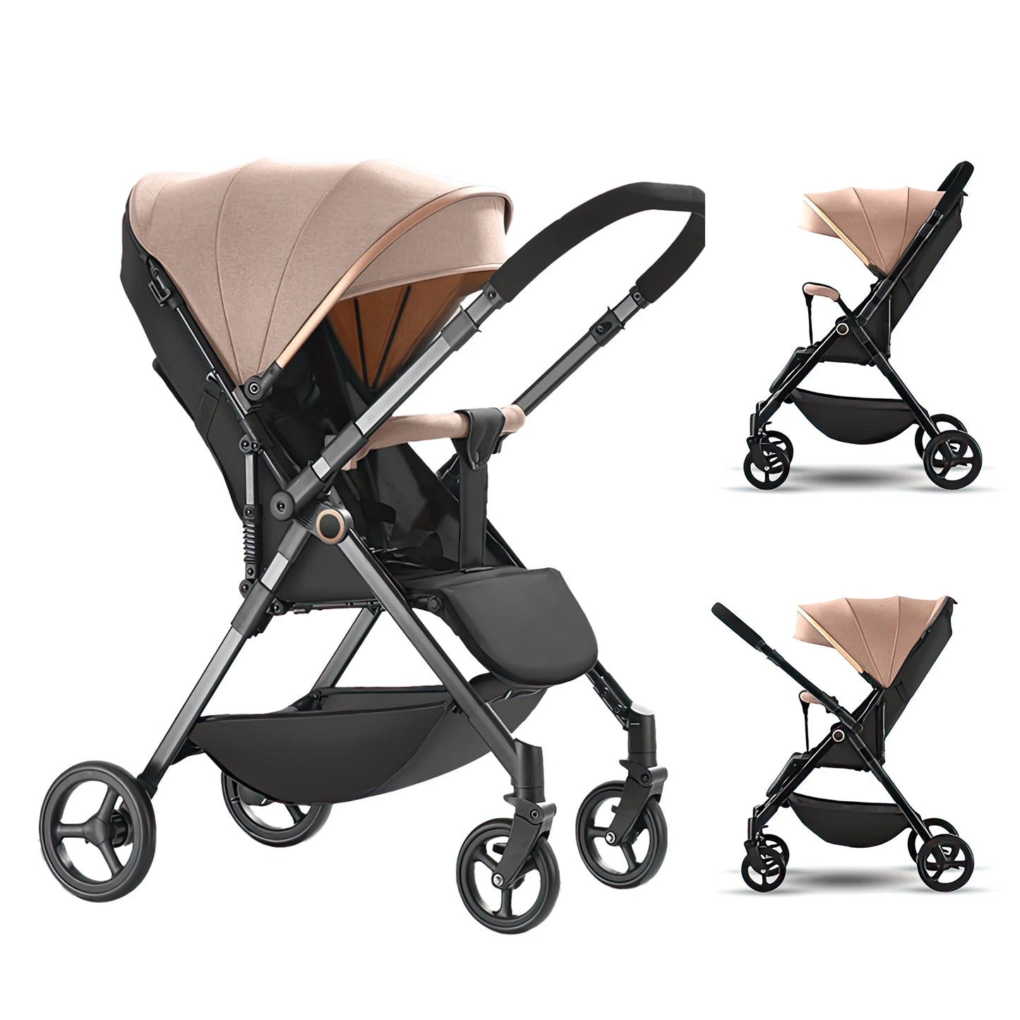 Variant image for Luxurious Portable Baby Stroller with Shock Absorption – Foldable Travel Stroller for Infants and Toddlers-4