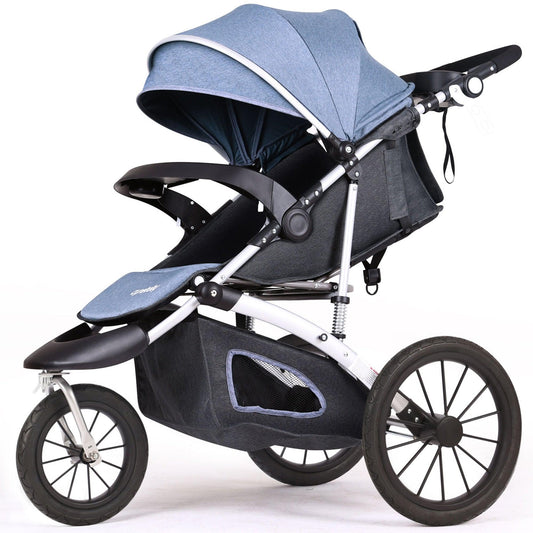 Lightweight 2-in-1 Maternity Jogging Stroller for Toddlers with Adjustable Handlebar and Smooth-Rolling Wheels-1