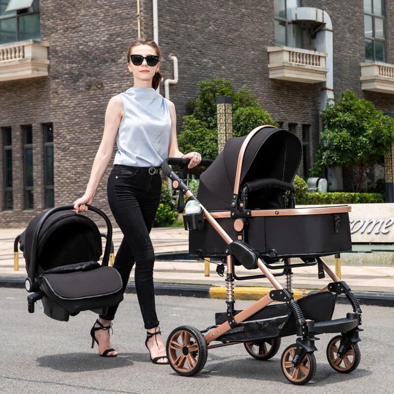 Luxury 3-in-1 Baby Stroller Travel System with Car Seat – Versatile, Lightweight, and Easy to Fold for Travel-3