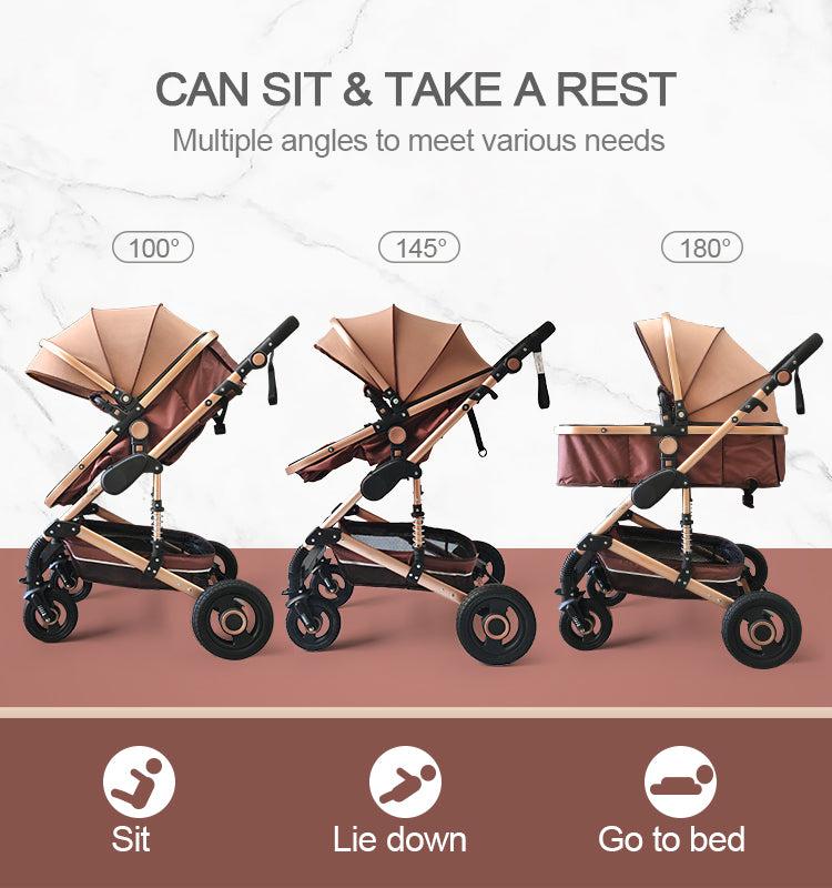 Luxury 3-in-1 Baby Stroller Travel System with Car Seat – Versatile, Lightweight, and Easy to Fold for Travel-6