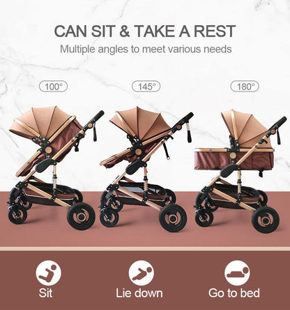 Luxury 3-in-1 Baby Stroller Travel System with Car Seat – Versatile, Lightweight, and Easy to Fold for Travel-6