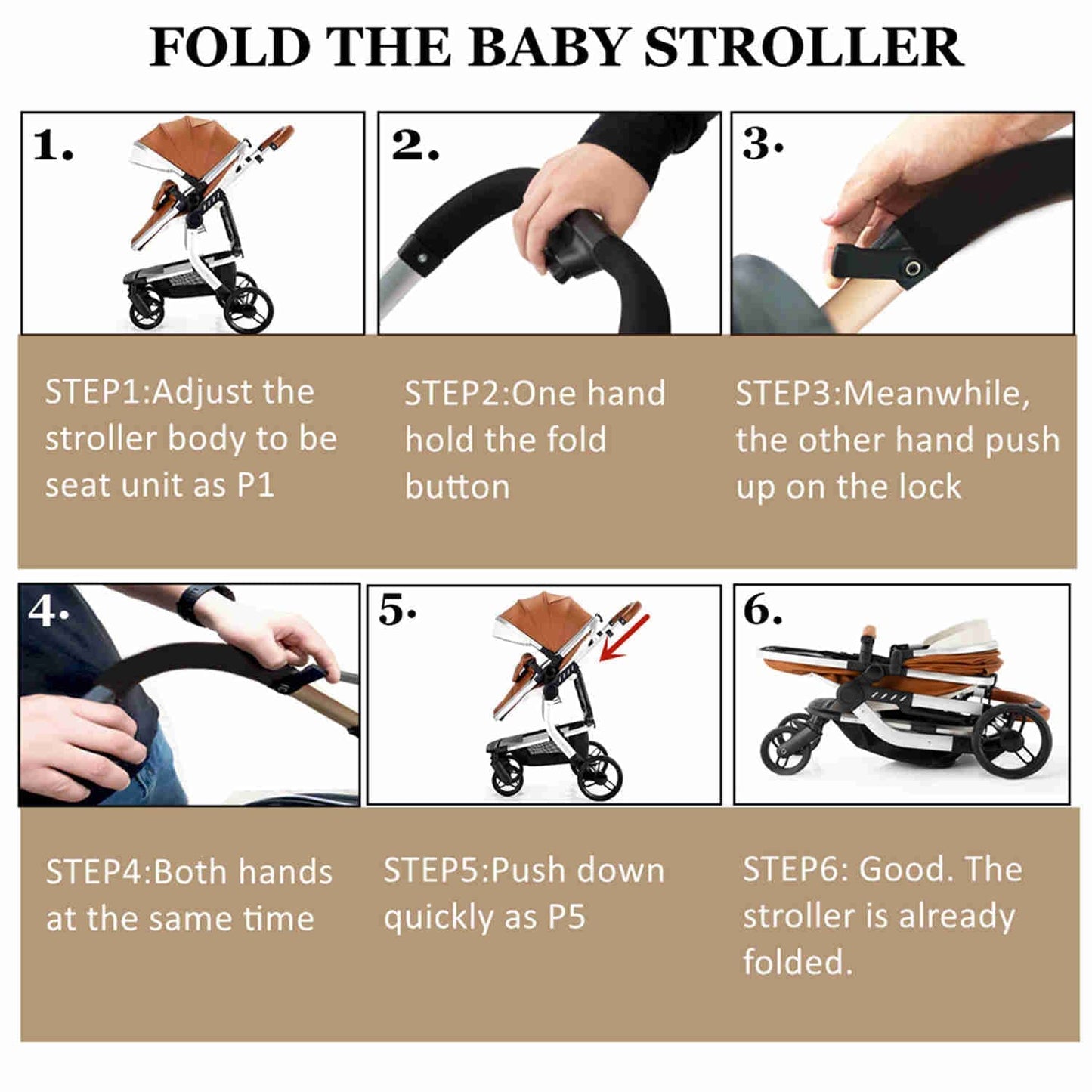 Luxury 3-in-1 Baby Stroller and Travel System with Reversible Seat, One-Hand Fold, and Anti-Shock Wheels – Lightweight and Versatile-5