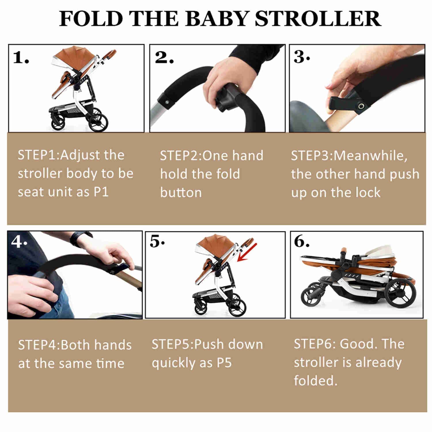 Luxury 3-in-1 Baby Stroller and Travel System with Reversible Seat, One-Hand Fold, and Anti-Shock Wheels – Lightweight and Versatile-5