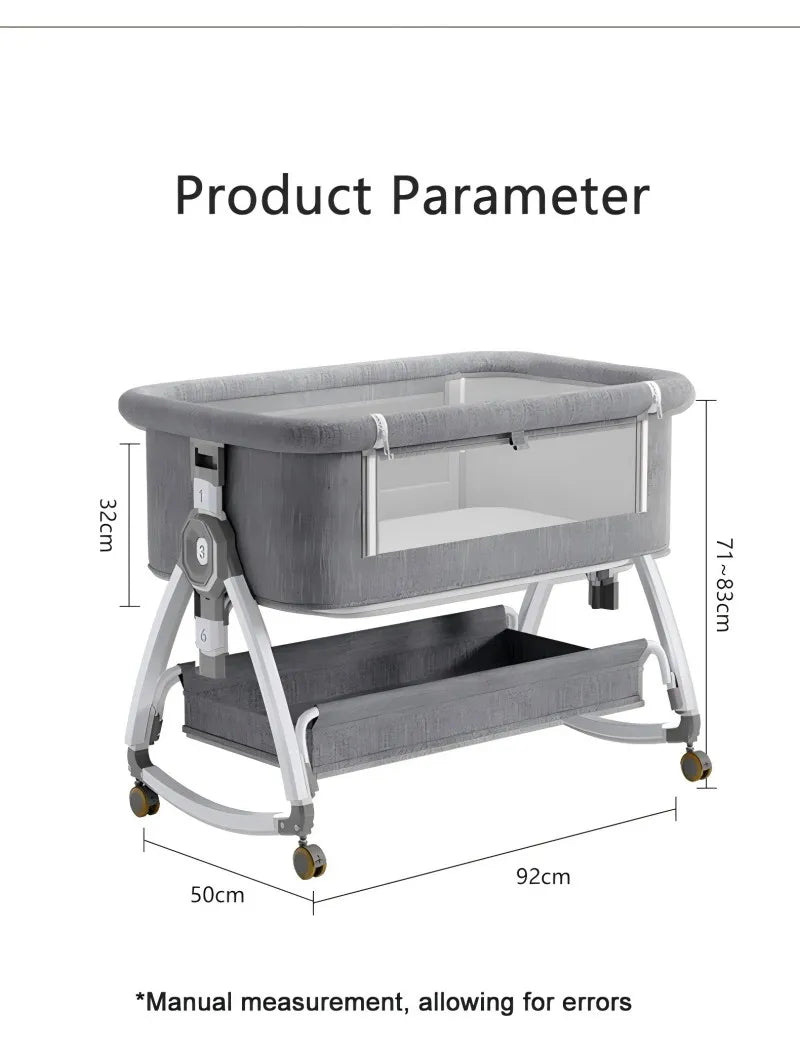 NUBI™ – 3-in-1 Baby-Bassinet, Beistellbett & Spielplatz mit Rädern & Matratze