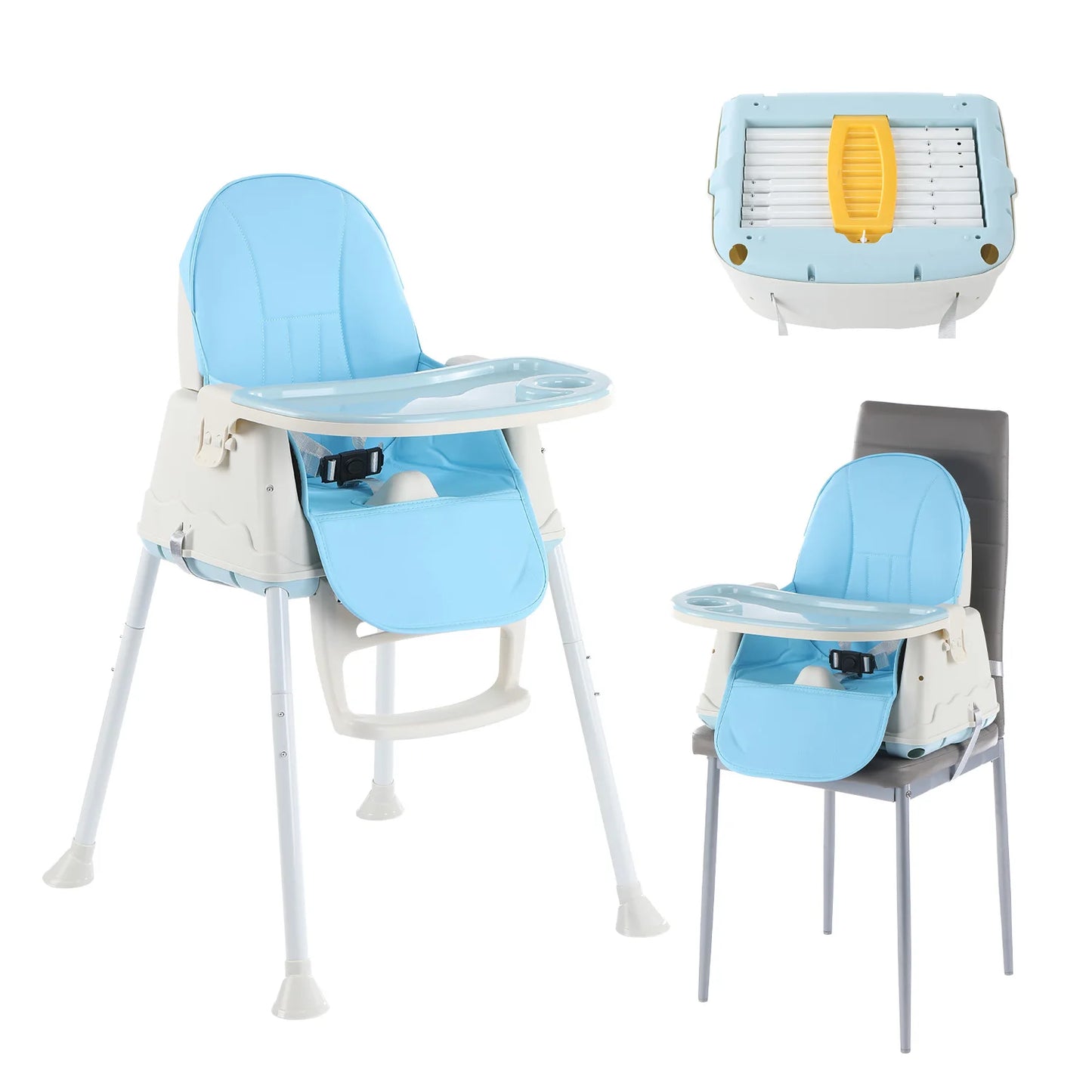LIVY™ – 3-in-1 Faltbarer Hochstuhl für Babys mit verstellbarer Höhe und abnehmbarem Tablett