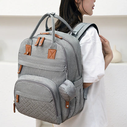 MAVO™ - Stilvoller & Geräumiger Wickelrucksack mit Kinderwagenhaken und Wickelmatte