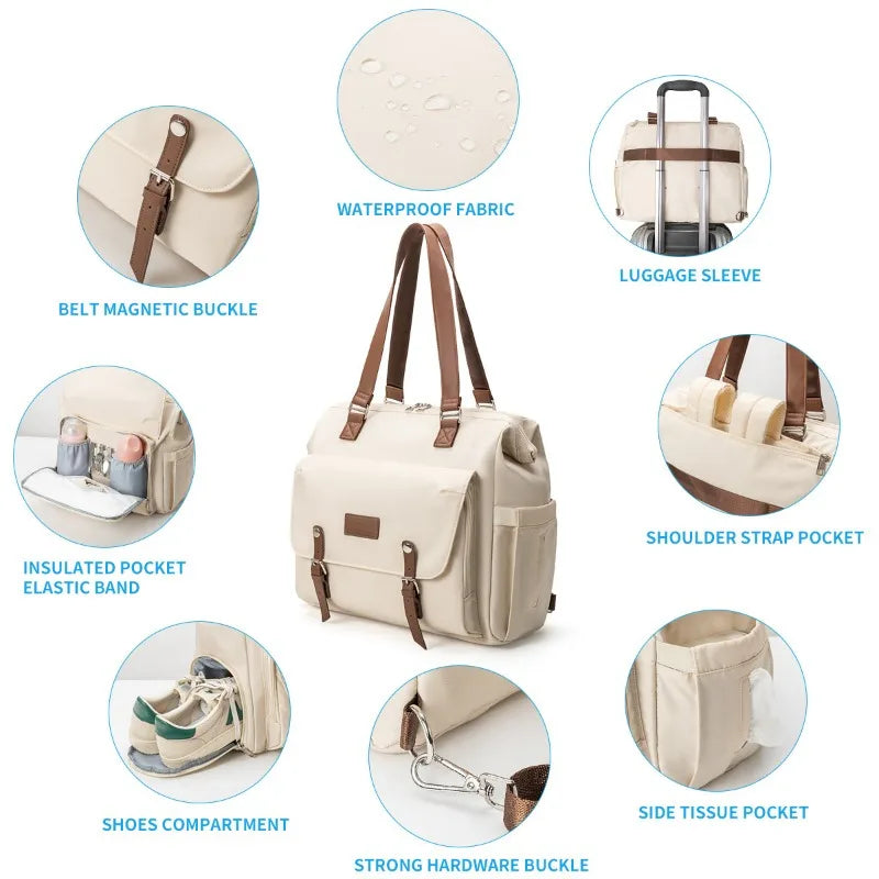 LUNOA™ - Luxuriöser und geräumiger Wickelrucksack für stilvolle Eltern