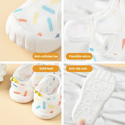 Baby Sandals Summer Breathable Mesh - Soft Sole First Walker Shoes for Toddlers 1-4 Years - Anti-Slip Infant Sandals Boys Girls