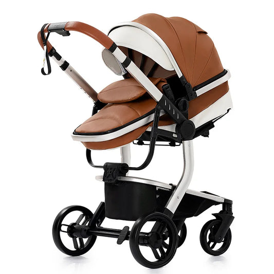 NOVAIR™ – 3-in-1 Leder-Babywagen mit umkehrbarem Sitz und Wannenfunktion