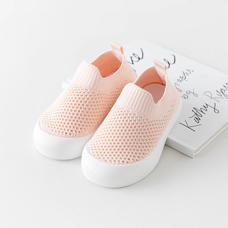 Baby Summer Shoes Breathable Mesh - Non-Slip First Walker Sneakers for Boys Girls 6-36 Months - Slip-On Infant Shoes
