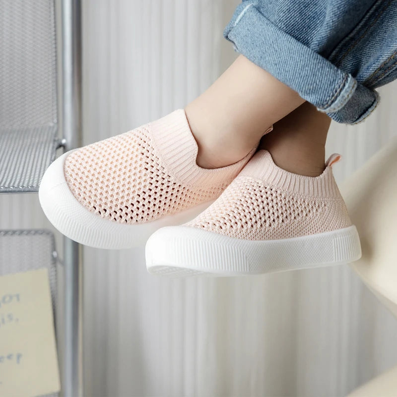 Baby Summer Shoes Breathable Mesh - Non-Slip First Walker Sneakers for Boys Girls 6-36 Months - Slip-On Infant Shoes
