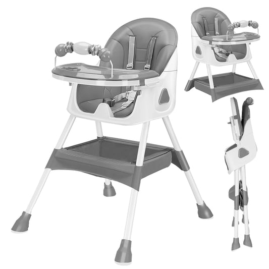 NUBI™ – Foldable Baby High Chair with Detachable Tray | Adjustable, Easy-Clean & Compact for Travel or Mealtime at Home