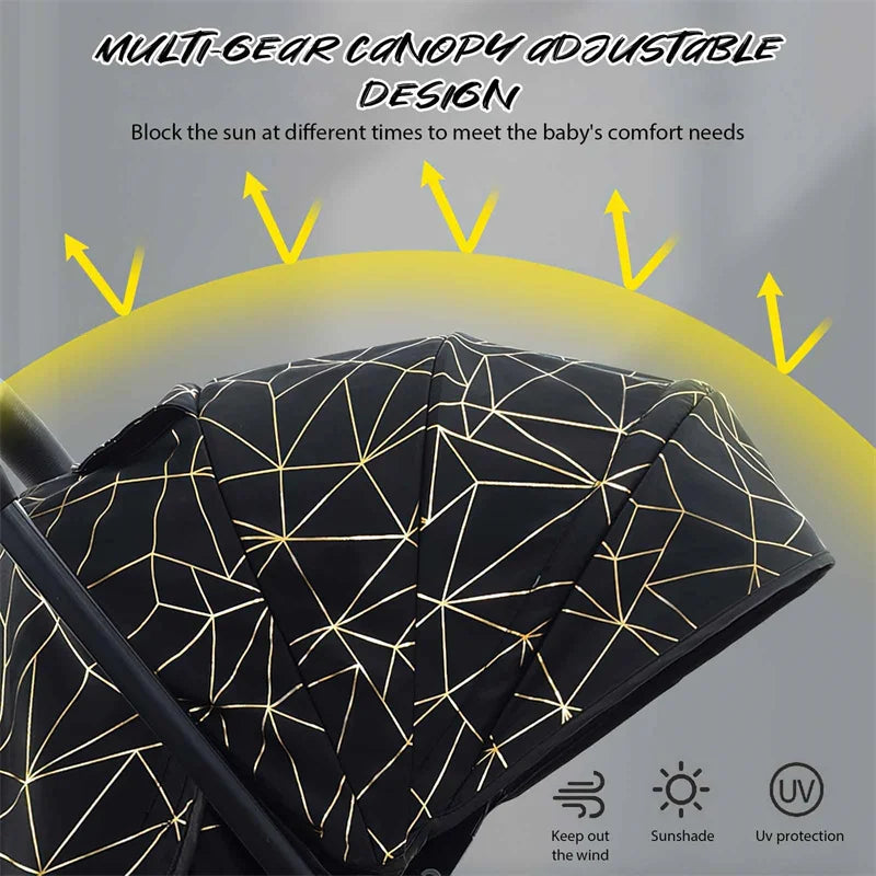 Portable Baby Stroller with Adjustable Recline and Shock Absorption – Compact Travel Stroller for Infants 0-4 Years-4