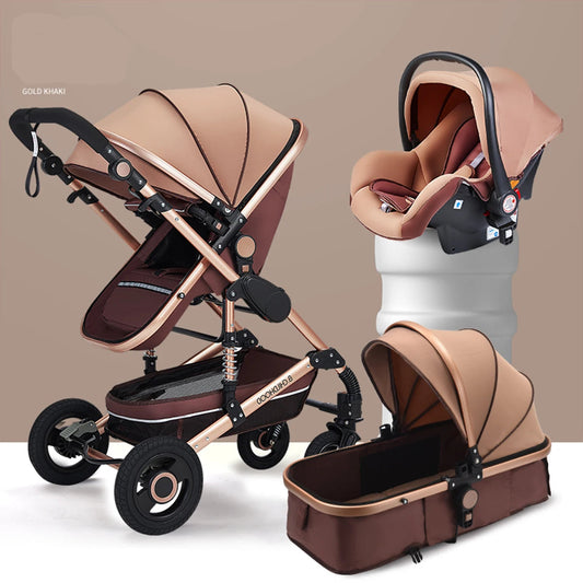 NOVA™ – 3-in-1 Baby Stroller & Travel System | Lightweight, Foldable & Reversible Pushchair for Newborn to Toddler Khaki