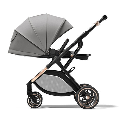 Lightweight 2-in-1 Baby Stroller with Compact Fold Design and Adjustable Bassinet, 5-Point Safety Harness, Anti-Shock Wheels-6