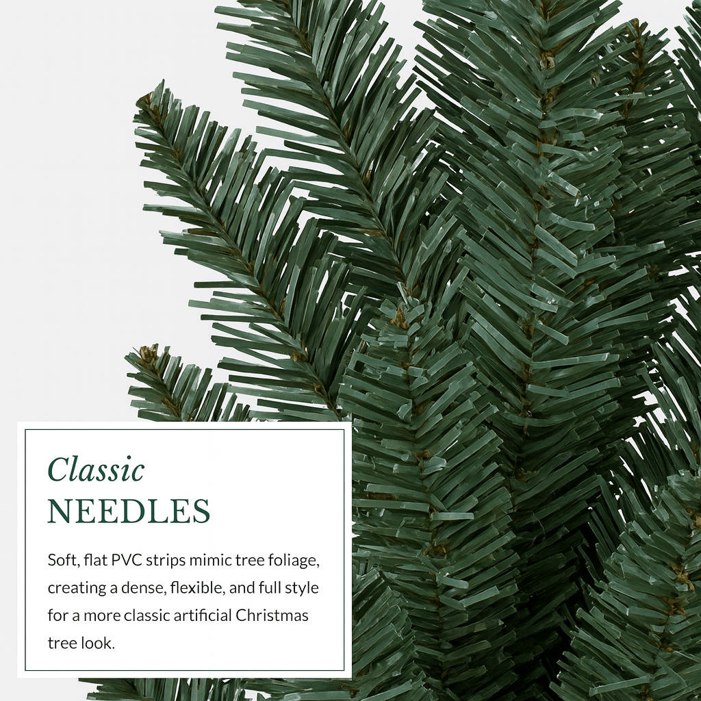 MildlyMama - Balsam Hill Style Artificial Xmas Tree - Pre - lit Christmas Tree, Full Evergreen Body with Warm LED Lights