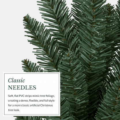 MildlyMama - Balsam Hill Style Artificial Xmas Tree - Pre - lit Christmas Tree, Full Evergreen Body with Warm LED Lights