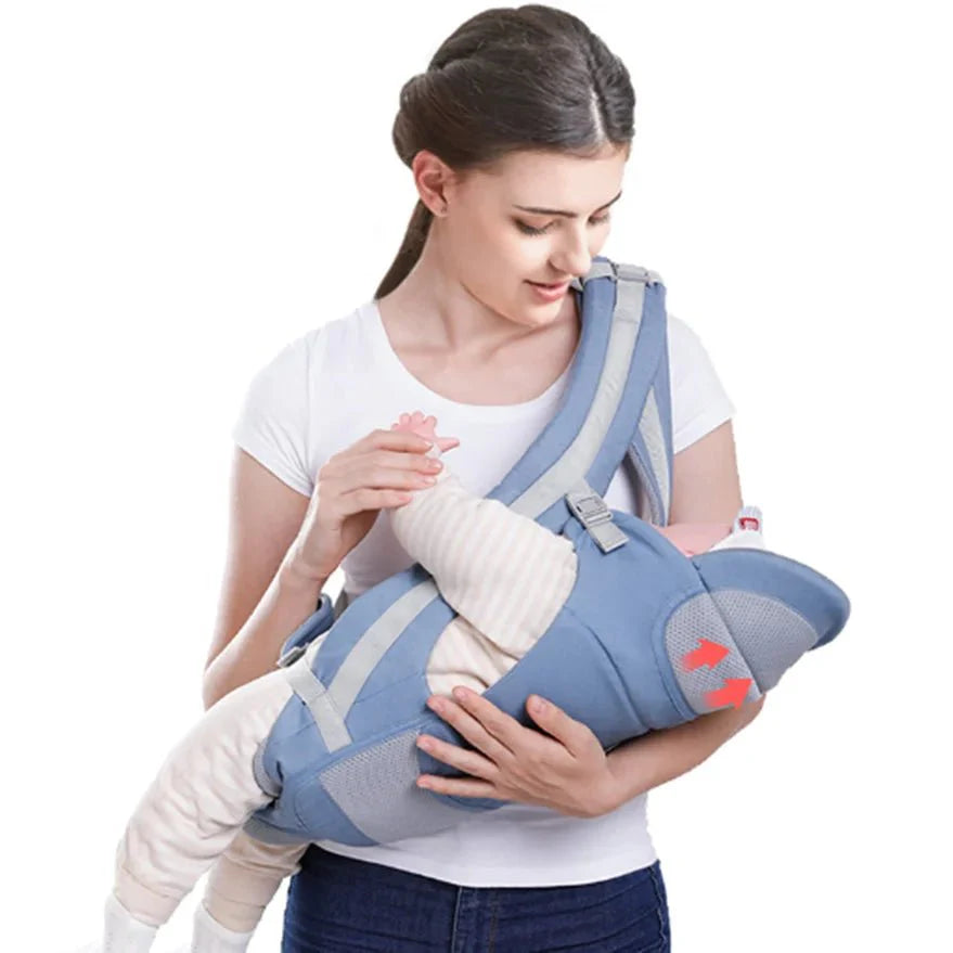 MildlyMama - Ergonomic Baby Carrier Black Size Adjustable Soft Fabric with Storage Bag Baby Carriers