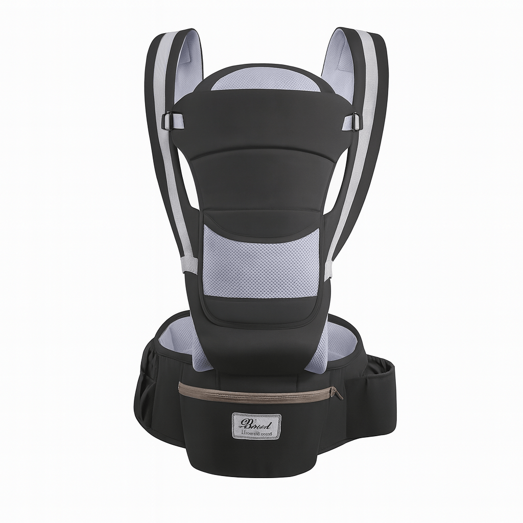 MildlyMama - Ergonomic Baby Carrier Black Size Adjustable Soft Fabric with Storage Bag Baby Carriers