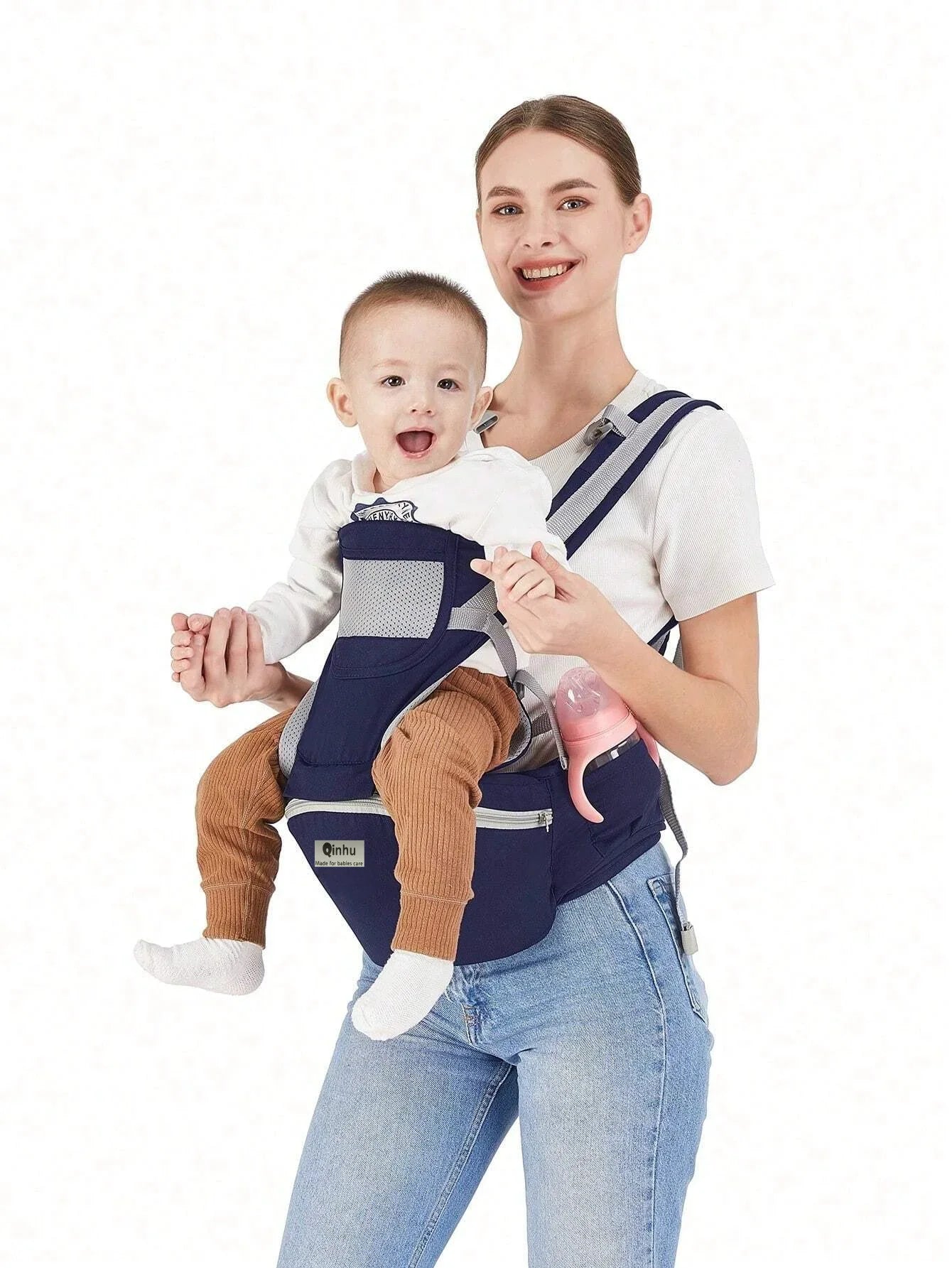 MildlyMama - Ergonomic Baby Carrier with Hip Seat for Newborns and Toddlers – Soft, Breathable Fabric, Adjustable