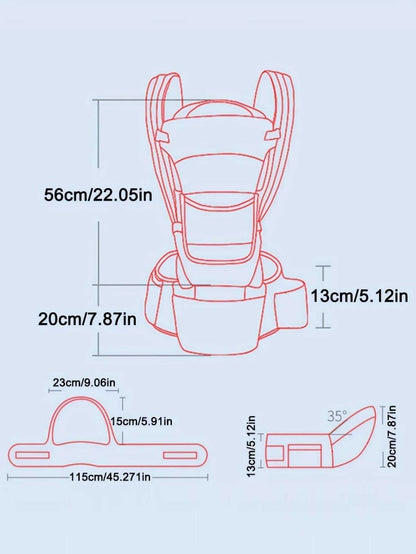 MildlyMama - Ergonomic Baby Carrier with Hip Seat for Newborns and Toddlers – Soft, Breathable Fabric, Adjustable