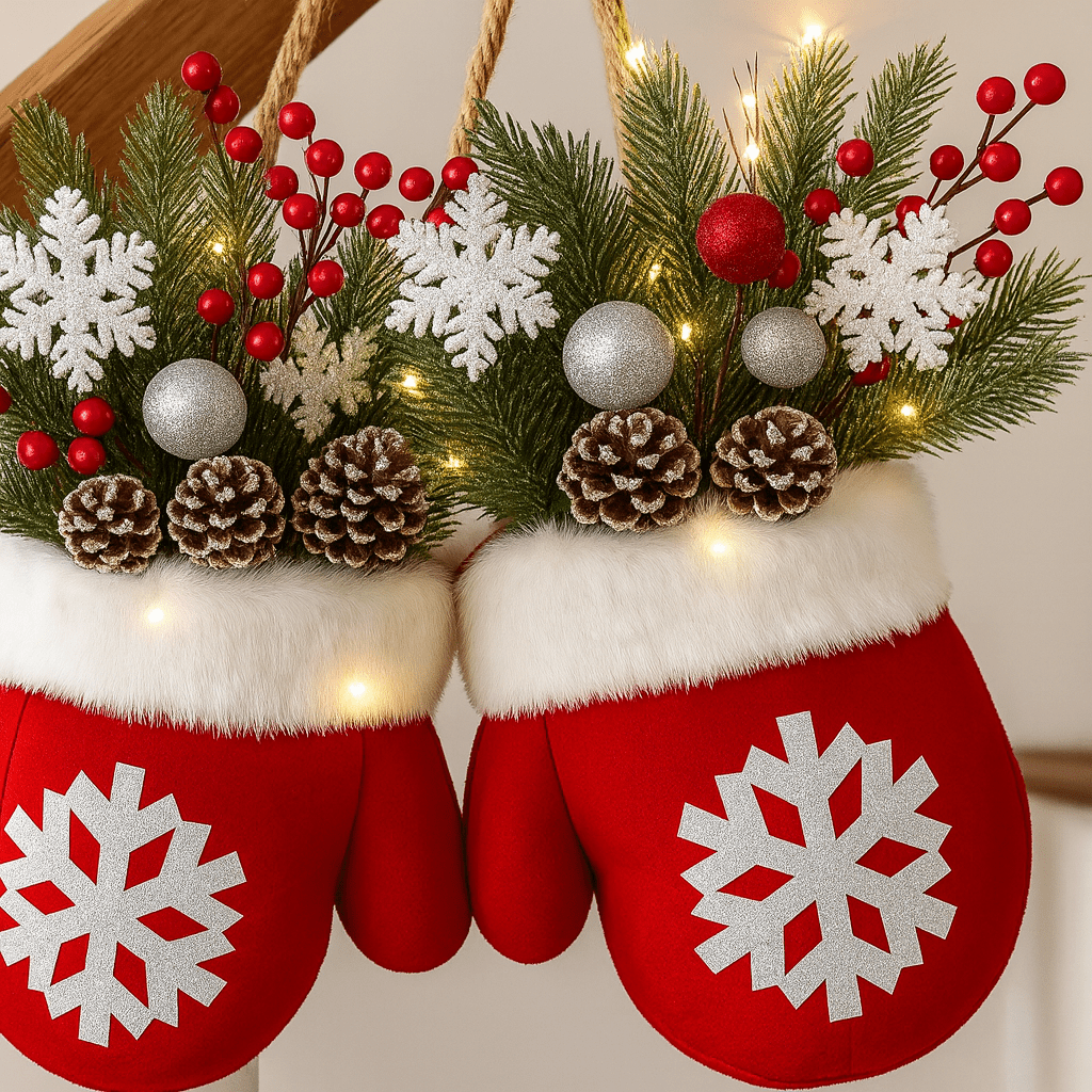 GlowHaven™ Twinkling Christmas Wreath – Pre-Lit Artificial Garland with LED Lights, Pinecones & Red Berries for Front Door Holiday Decor