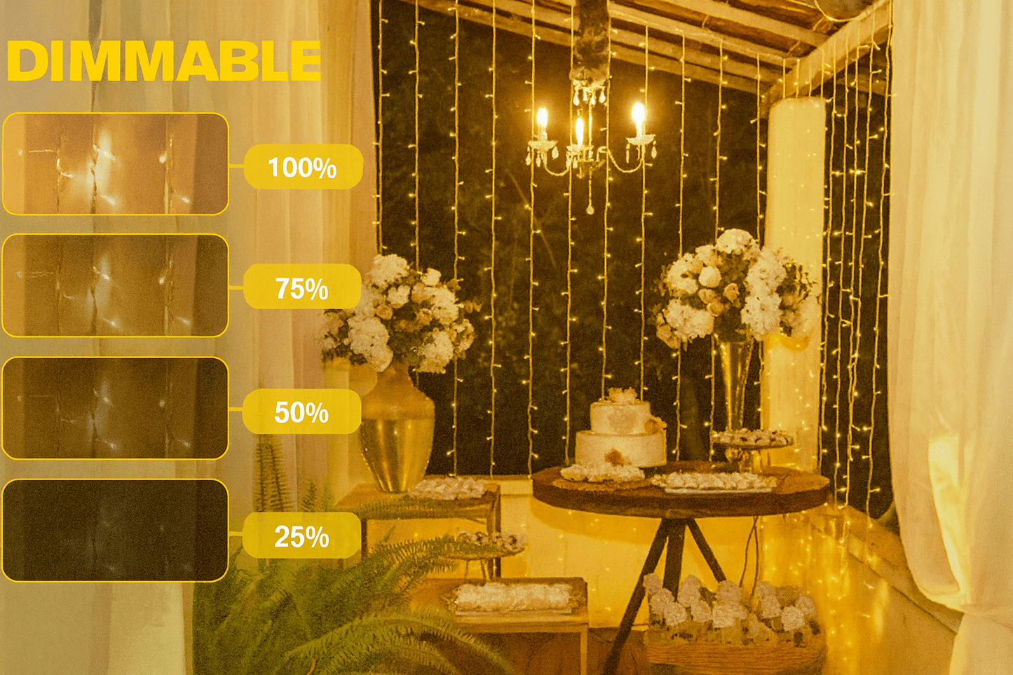 MildlyMama - GlowLuxe™ Christmas String Lights – Fairy Lights with Remote, 8 Twinkle Modes, Warm White LED for Indoor & Outdoor Holiday Decor Light