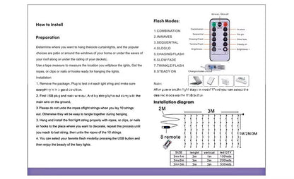MildlyMama - GlowLuxe™ Christmas String Lights – Fairy Lights with Remote, 8 Twinkle Modes, Warm White LED for Indoor & Outdoor Holiday Decor Light