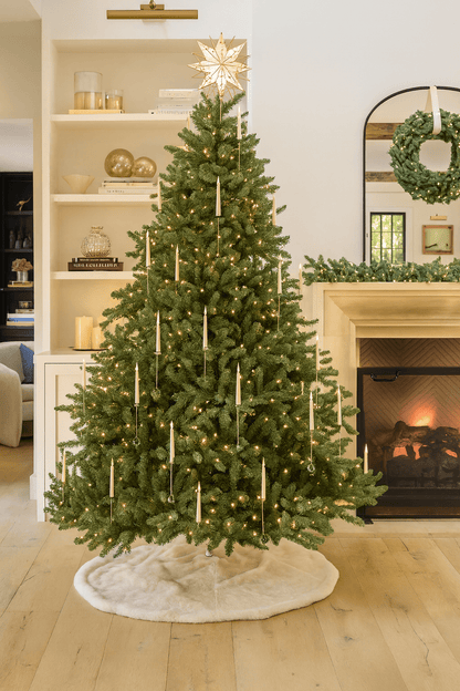 MildlyMama - GlowPetal Pre - lit Christmas Tree – Large Artificial Xmas Tree, Amazing Full Body & Warm LED Light