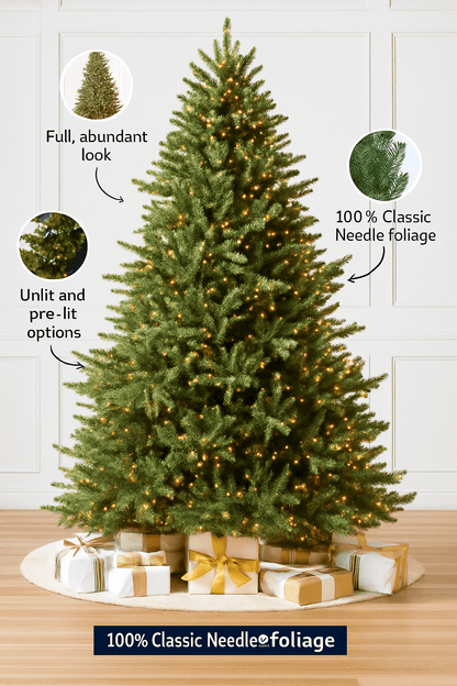 MildlyMama - GlowPetal Pre - lit Christmas Tree – Large Artificial Xmas Tree, Amazing Full Body & Warm LED Glow Christmas Tree