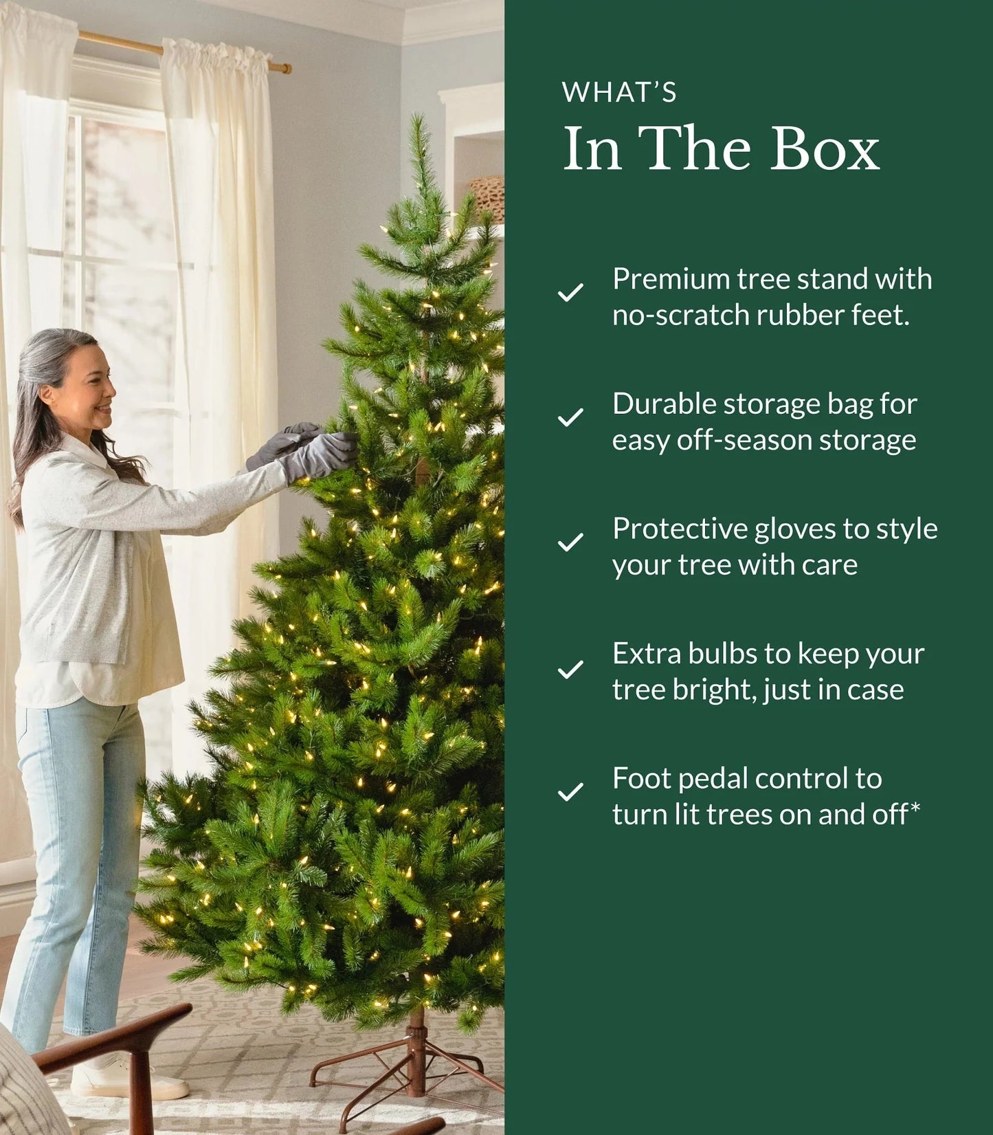 MildlyMama - GlowPetal Pre - lit Christmas Tree – Large Artificial Xmas Tree, Amazing Full Body & Warm LED Light