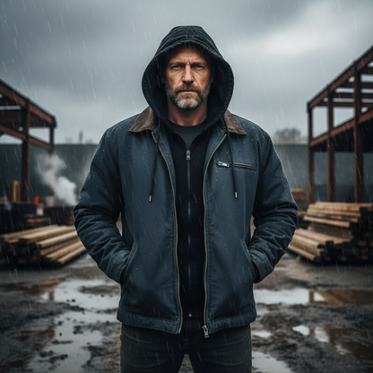 MildlyMama - Men's Heavyweight Hooded Workwear Jacket – Warm, Durable, and Relaxed Fit for Fall & Winter