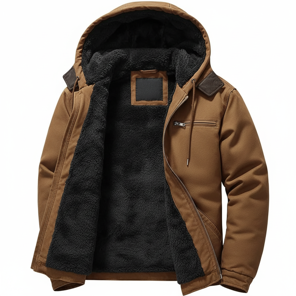 MildlyMama - Men's Heavyweight Hooded Workwear Jacket – Warm, Durable, and Relaxed Fit for Fall & Winter