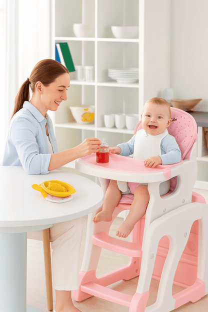 MildlyMama - Foldable Baby High Chair - Adjustable Height, Safe & Easy to Clean - Ideal for Feeding & Play Baby & Toddler Furniture