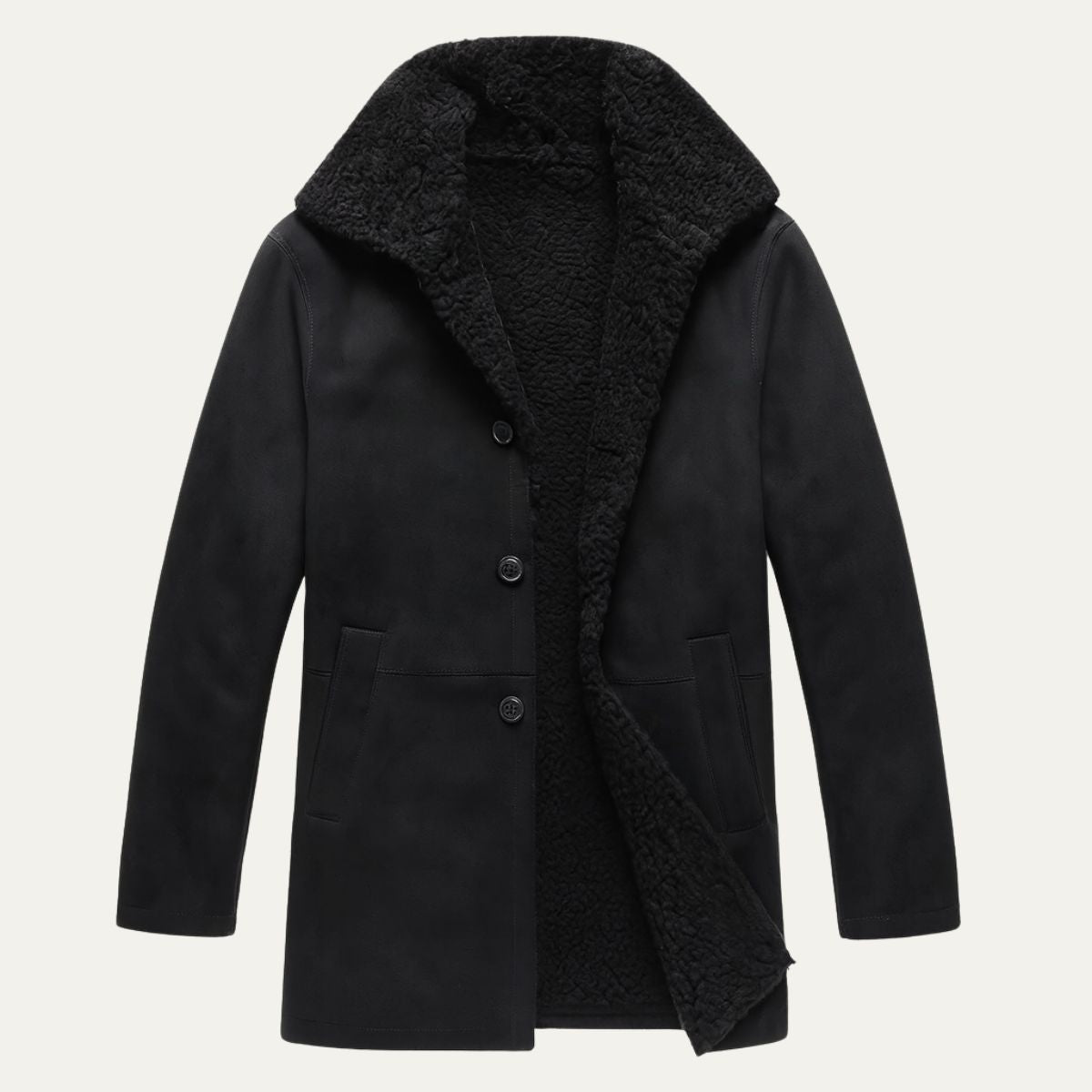 MildlyMama - The Aspen Shearling Coat – Men’s Classic Winter Overcoat