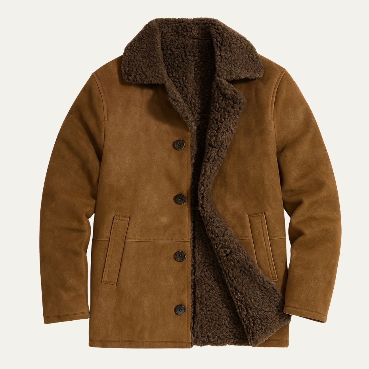 MildlyMama - The Aspen Shearling Coat – Men’s Classic Winter Overcoat