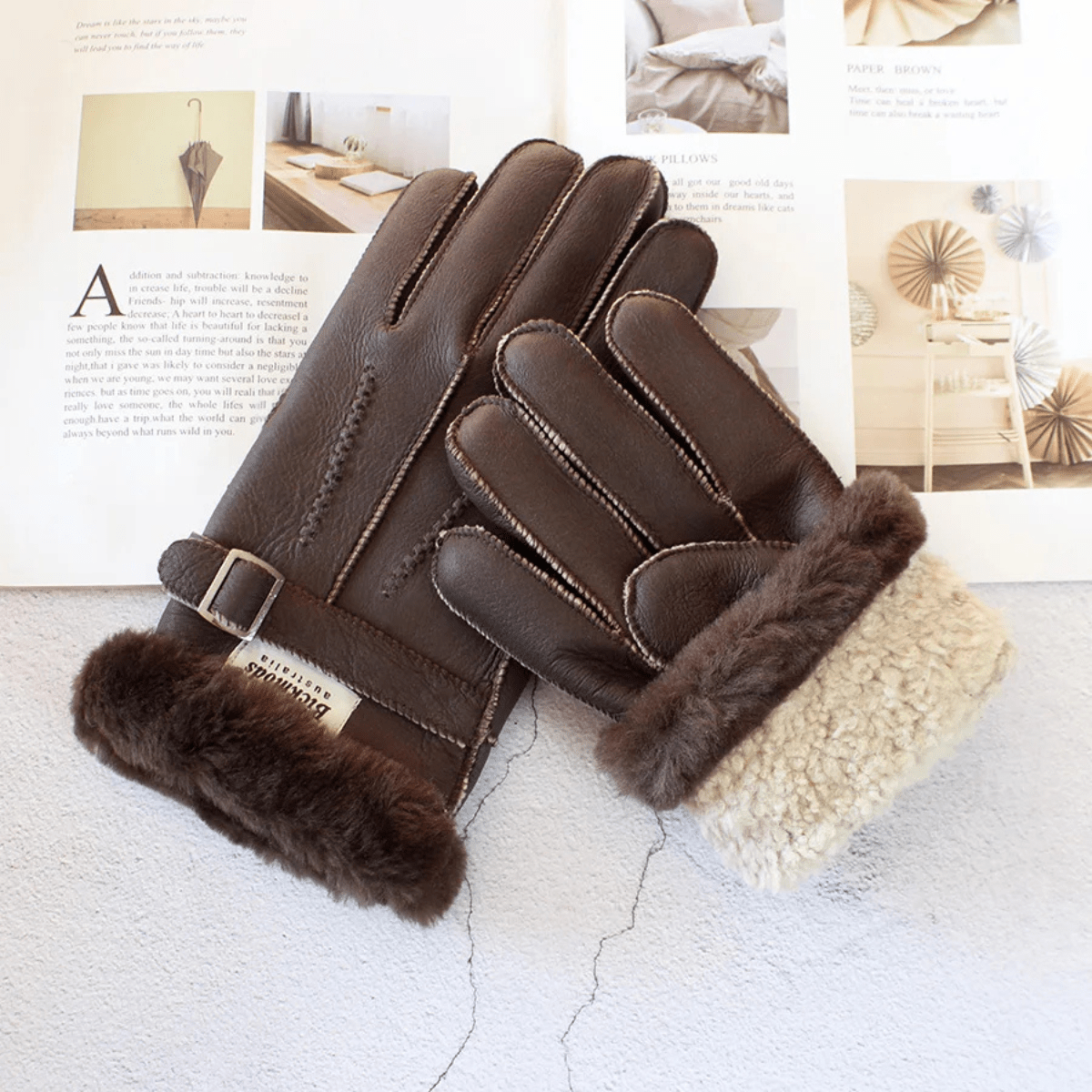 MildlyMama - The Brenton Men’s Sheepskin Fur Winter Gloves