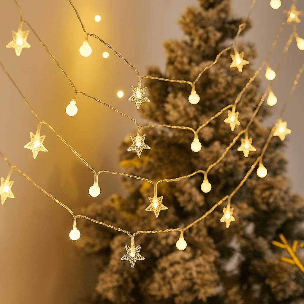 MildlyMama - TwinkleGlow™ Christmas Lights – 33ft LED Fairy String Lights with Remote, 8 Modes, Warm White Indoor & Outdoor Holiday Décor Light