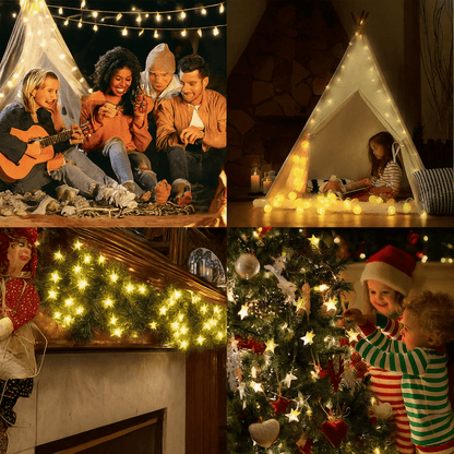 MildlyMama - TwinkleGlow™ Christmas Lights – 33ft LED Fairy String Lights with Remote, 8 Modes, Warm White Indoor & Outdoor Holiday Décor Light