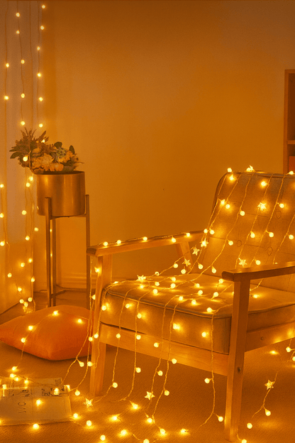 MildlyMama - TwinkleGlow™ Christmas Lights – 33ft LED Fairy String Lights with Remote, 8 Modes, Warm White Indoor & Outdoor Holiday Décor Light